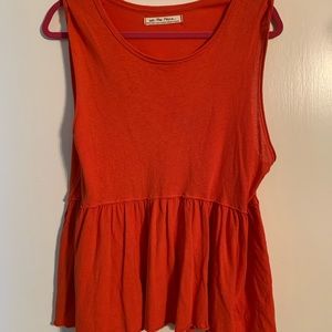 FREE PEOPLE ORANGE FLOWY TOP